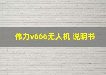 伟力v666无人机 说明书